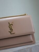 YSL 25S SUNSET BAG 22 IN WARM TAUPE PINK CALFSKIN GOLD HARDWRE - Image 12