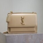 YSL 25S SUNSET BAG 22 IN NUDE CALFSKIN GOLD HARDWARE - Image 10