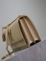 YSL 25S SUNSET BAG 22 IN NUDE CALFSKIN GOLD HARDWARE - Image 8