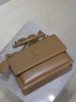 YSL 25S SUNSET BAG 22 IN BROWN CALFSKIN GOLD HARDWRE - Image 6