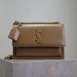 YSL 25S SUNSET BAG 22 IN BROWN CALFSKIN GOLD HARDWRE - Image 10