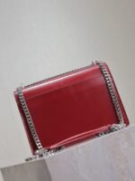 YSL 25S SUNSET BAG 22 IN CRIMSON RED CALFSKIN SILVER HARDWRE - Image 11