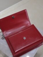 YSL 25S SUNSET BAG 22 IN CRIMSON RED CALFSKIN SILVER HARDWARE - Image 13
