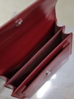 YSL 25S SUNSET BAG 22 IN CRIMSON RED CALFSKIN SILVER HARDWRE - Image 5