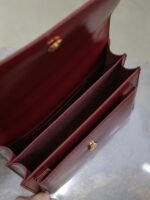 YSL 25S SUNSET BAG 22 IN CRIMSON RED CALFSKIN GOLD HARDWARE - Image 5