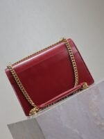 YSL 25S SUNSET BAG 22 IN CRIMSON RED CALFSKIN GOLD HARDWRE - Image 11