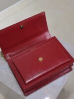YSL 25S SUNSET BAG 22 IN CRIMSON RED CALFSKIN GOLD HARDWRE - Image 13