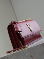 YSL 25S SUNSET BAG 22 IN CRIMSON RED CALFSKIN GOLD HARDWRE - Image 16