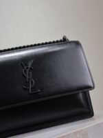 YSL 25S SUNSET BAG 22 IN BLACK CALFSKIN BLACK HARDWRE - Image 3