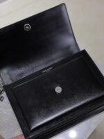 YSL 25S SUNSET BAG 22 IN BLACK CALFSKIN SILVER HARDWRE - Image 6