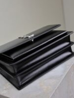 YSL 25S SUNSET BAG 22 IN BLACK CALFSKIN SILVER HARDWRE - Image 9