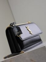 YSL 25S SUNSET BAG 22 IN BLACK CALFSKIN GOLD HARDWRE - Image 17