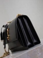 YSL 25S SUNSET BAG 22 IN BLACK CALFSKIN GOLD HARDWRE - Image 16