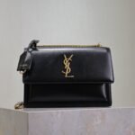 YSL 25S SUNSET BAG 22 IN BLACK CALFSKIN GOLD HARDWARE - Image 10