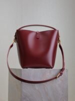 YSL 25S LE 5 À 7 BUCKET 26 IN DARK BURGUNDY CALFSKIN GOLD HARDWRE - Image 2