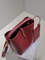 YSL 25S LE 5 À 7 BUCKET 26 IN DARK BURGUNDY CALFSKIN GOLD HARDWARE - Image 13