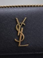 YSL 25S SUNSET MEDIUM 22 IN BLACK GRAINED CALFSKIN GOLD HARDWRE - Image 12