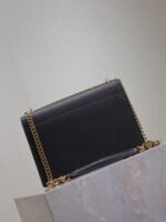 YSL 25S SUNSET MEDIUM 22 IN BLACK GRAINED CALFSKIN GOLD HARDWRE - Image 11