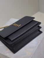 YSL 25S SUNSET MEDIUM 22 IN BLACK GRAINED CALFSKIN GOLD HARDWRE - Image 9