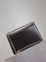 YSL 25S SUNSET BAG 22 IN DARK PURPLE CALFSKIN GOLD HARDWARE - Image 2
