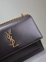YSL 25S SUNSET BAG 22 IN COFEE BROWN CALFSKIN GOLD HARDWRE - Image 12