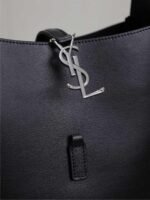LE 5 À 7 SUPPLE BAG 23 IN BLACK CALFSKIN SILVER BUCKLE - Image 18