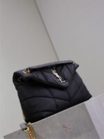 YSL 25S LOULOU PUFFER MEDIUM 29 IN BLACK NYLON - Image 8