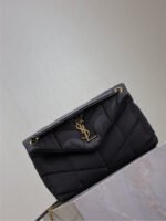 YSL 25S LOULOU PUFFER MEDIUM 29 IN BLACK NYLON - Image 7