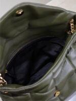 YSL 25S LOULOU PUFFER GM 35 IN DARK OLIVE CALFSKIN GOLD HARDWARE - Image 14