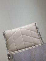 YSL 25S LOULOU PUFFER GM 35 IN SMOKEY TAUPE CALFSKIN SILVER HARDWRE - Image 2
