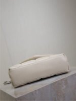 YSL 25S LOULOU PUFFER MINI 23 IN SMOKEY TAUPE CALFSKIN SILVER HARDWARE - Image 18