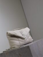 YSL 25S LOULOU PUFFER MINI 23 IN SMOKEY TAUPE CALFSKIN SILVER HARDWARE - Image 7
