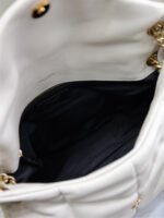 YSL 25S LOULOU PUFFER GM 35 IN BLANC VINTAGE CALFSKIN GOLD HARDWRE - Image 14