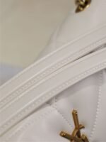 YSL 25S LOULOU PUFFER MM 29 IN BLANC VINTAGE CALFSKIN GOLD HARDWARE - Image 7