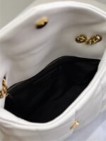 YSL 25S LOULOU PUFFER MINI 23 IN BLANC VINTAGE CALFSKIN GOLD HARDWARE - Image 5