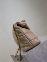 YSL 25S LOULOU PUFFER GM 35 IN BROWN CALFSKIN GOLD HARDWARE - Image 8