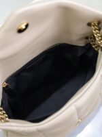 YSL 25S LOULOU PUFFER MM 29 IN BROWN CALFSKIN GOLD HARDWRE - Image 14