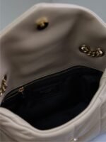 YSL 25S LOULOU PUFFER MINI 23 IN BROWN CALFSKIN GOLD HARDWARE - Image 14
