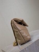 YSL 25S LOULOU PUFFER MINI 23 IN BROWN CALFSKIN GOLD HARDWRE - Image 16
