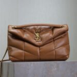 YSL 25S LOULOU PUFFER MM 29 IN CARAMEL CALFSKIN GOLD HARDWRE - Image 10