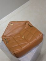 YSL 25S LOULOU PUFFER MM 29 IN CARAMEL CALFSKIN GOLD HARDWARE - Image 15