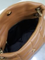 YSL 25S LOULOU PUFFER MM 29 IN CARAMEL CALFSKIN GOLD HARDWRE - Image 5