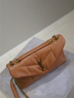 YSL 25S LOULOU PUFFER MINI 23 IN CARAMEL CALFSKIN GOLD HARDWARE - Image 15