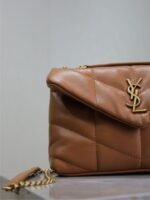 YSL 25S LOULOU PUFFER MINI 23 IN CARAMEL CALFSKIN GOLD HARDWARE - Image 12