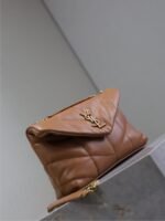 YSL 25S LOULOU PUFFER MINI 23 IN CARAMEL CALFSKIN GOLD HARDWARE - Image 7