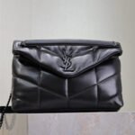 YSL 25S LOULOU PUFFER GM 35 IN BLACK CALFSKIN BLACK HARDWARE - Image 10