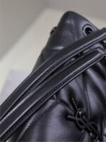 YSL 25S LOULOU PUFFER MM 29 IN BLACK CALFSKIN BLACK HARDWRE - Image 6