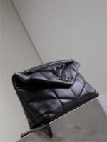 YSL 25S LOULOU PUFFER MM 29 IN BLACK CALFSKIN BLACK HARDWRE - Image 17