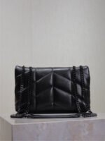 YSL 25S LOULOU PUFFER MINI 23 IN BLACK CALFSKIN BLACK HARDWRE - Image 11