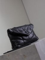 YSL 25S LOULOU PUFFER MINI 23 IN BLACK CALFSKIN BLACK HARDWRE - Image 7